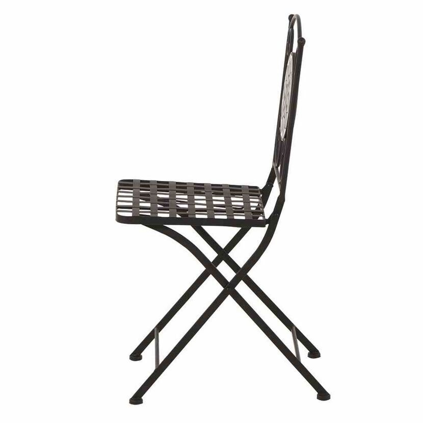 Gartenstuhl 'Como' klappbar Stahl schwarz 39 x 88,5 x 49,5 cm