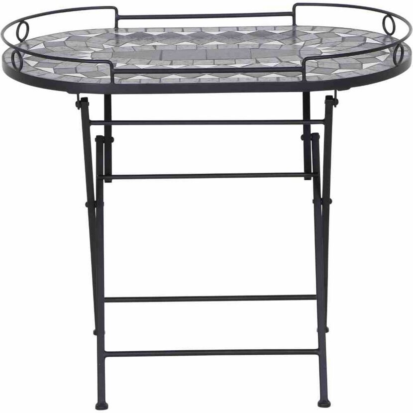 Gartentisch 'Como' klappbar Stahl/Keramik 67,5 x 60 x 41 cm