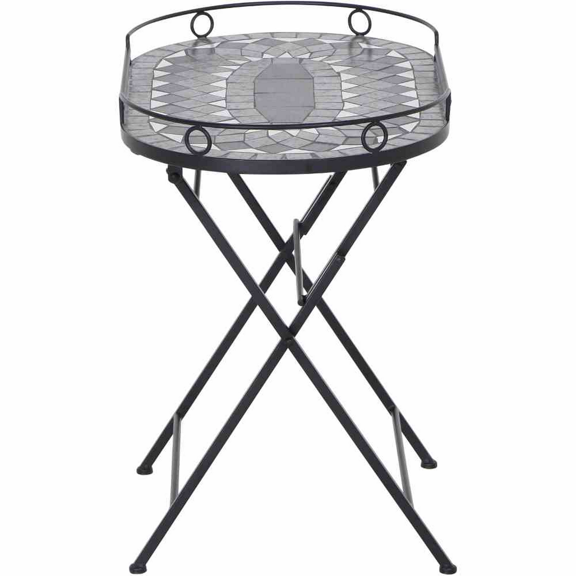 Gartentisch 'Como' Ø 67,5 cm mit Mosaikoptik