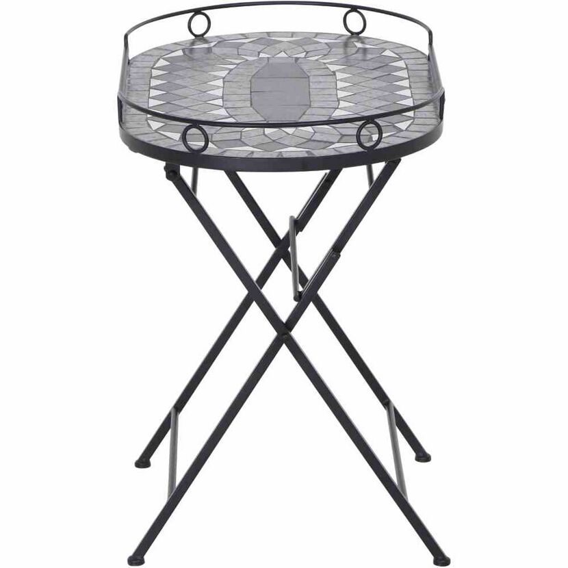 Gartentisch 'Como' klappbar Stahl/Keramik 67,5 x 60 x 41 cm