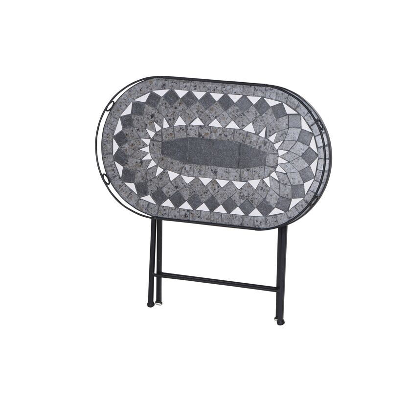 Gartentisch 'Como' klappbar Stahl/Keramik 67,5 x 60 x 41 cm