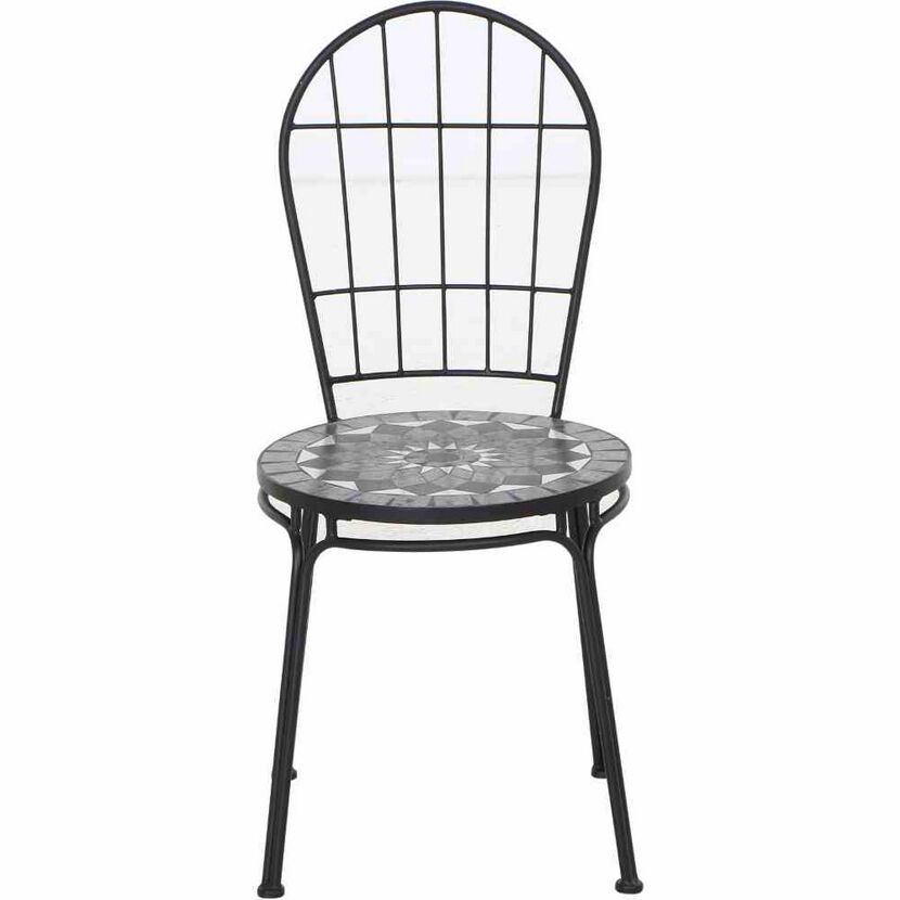Gartenstuhl 'Como' stapelbar Stahl schwarz 43 x 93,5 x 49 cm