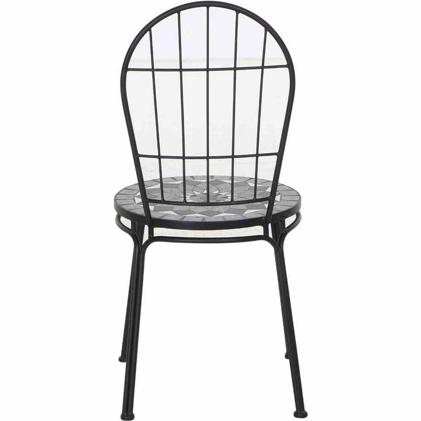 Gartenstuhl 'Como' stapelbar Stahl schwarz 43 x 93,5 x 49 cm
