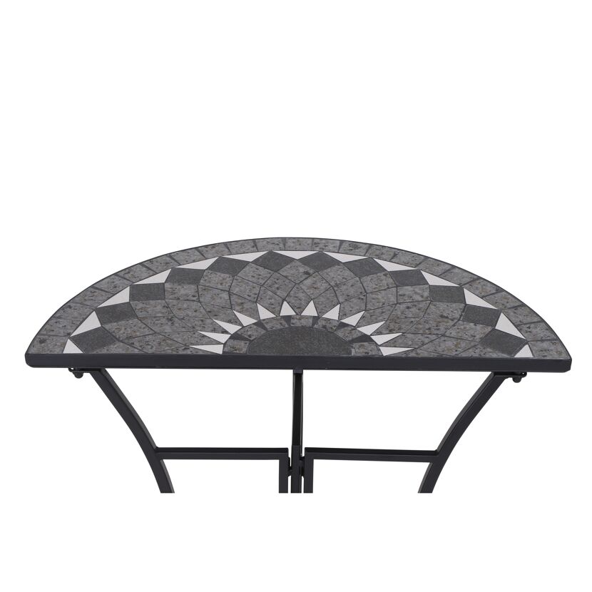 Gartentisch 'Como' Stahl/Keramik 35,5 x 71 x 70 cm