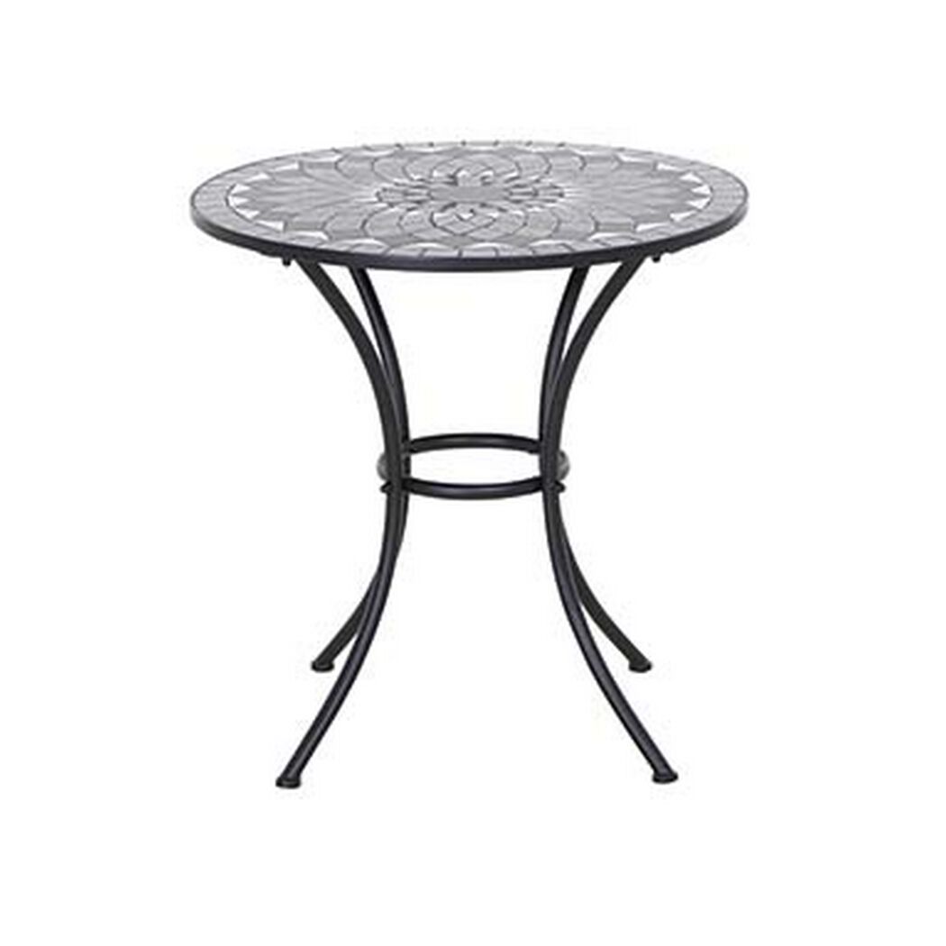 Runder Mosaiktisch Como mit schwarzem Metallgestell