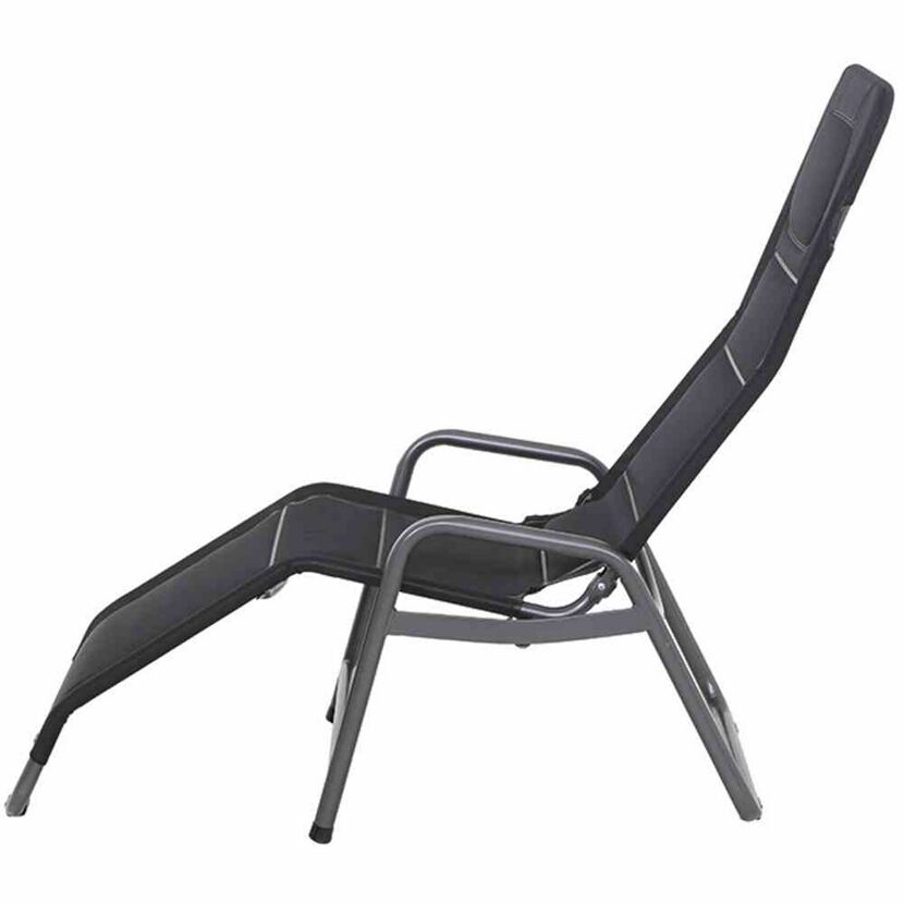 Liegestuhl 'Fano' schwarz 71 x 112 x 150 cm