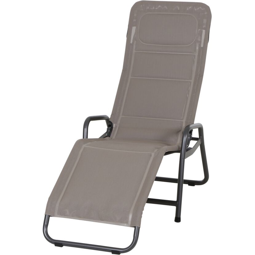 Liegestuhl 'Fano' taupe 71 x 112 x 150 cm