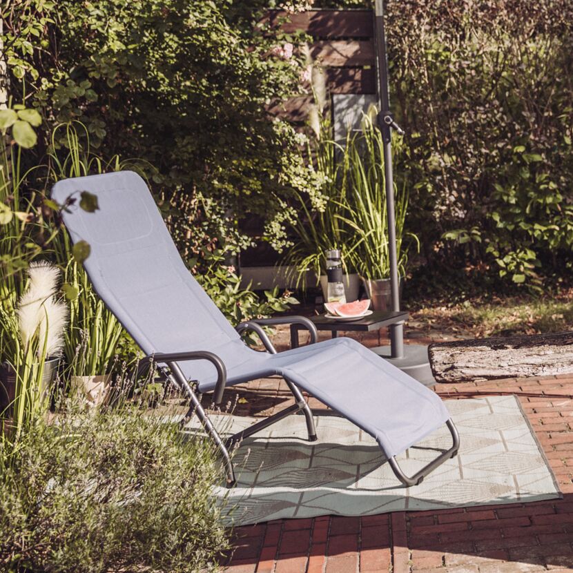 Liegestuhl 'Fano' taupe 71 x 112 x 150 cm