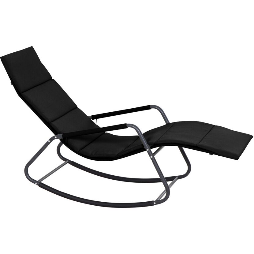 Schaukelliege 'Aliano' schwarz 57 x 84 x 143 cm