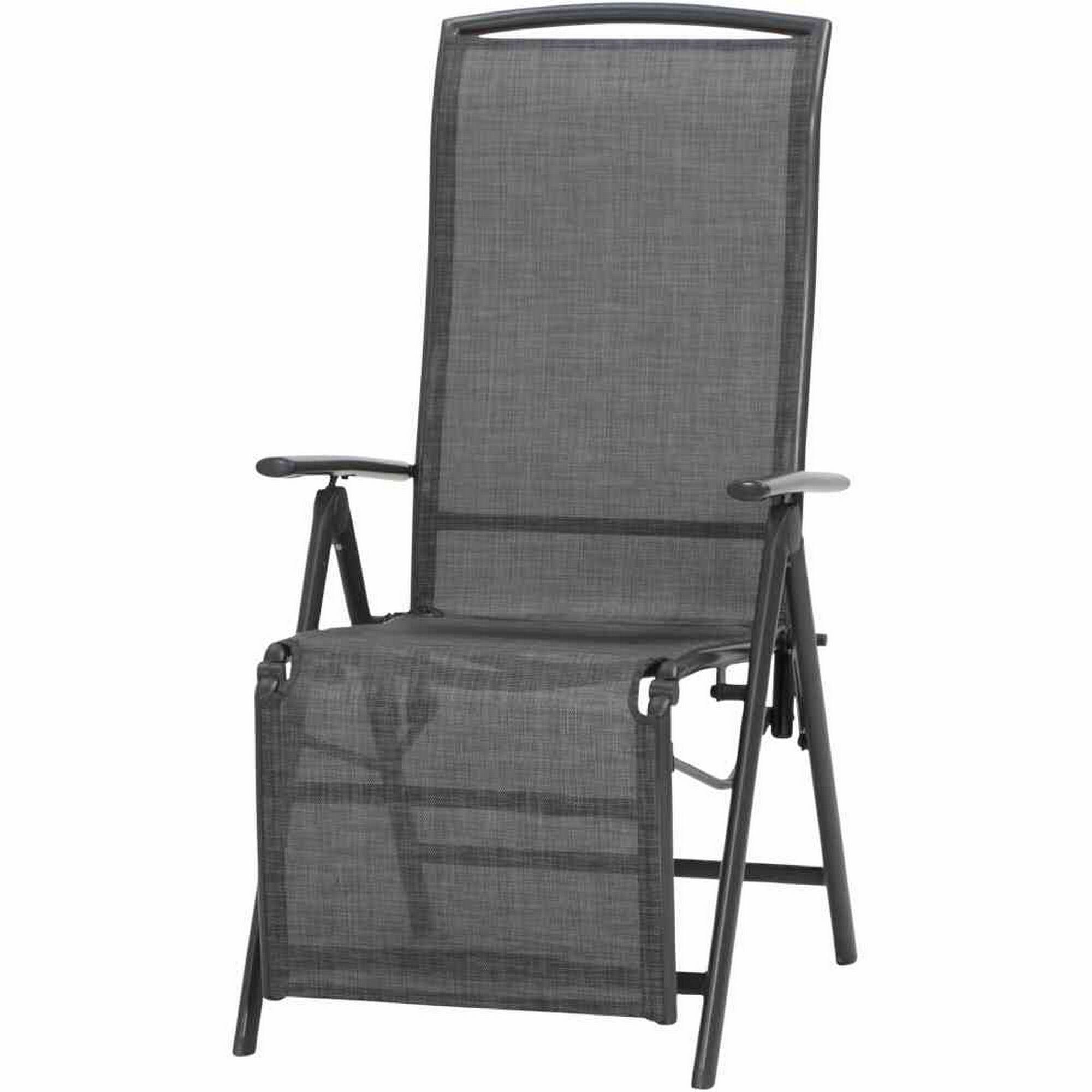 Anthrazitfarbener Relaxsessel Livorno mit Fußstütze