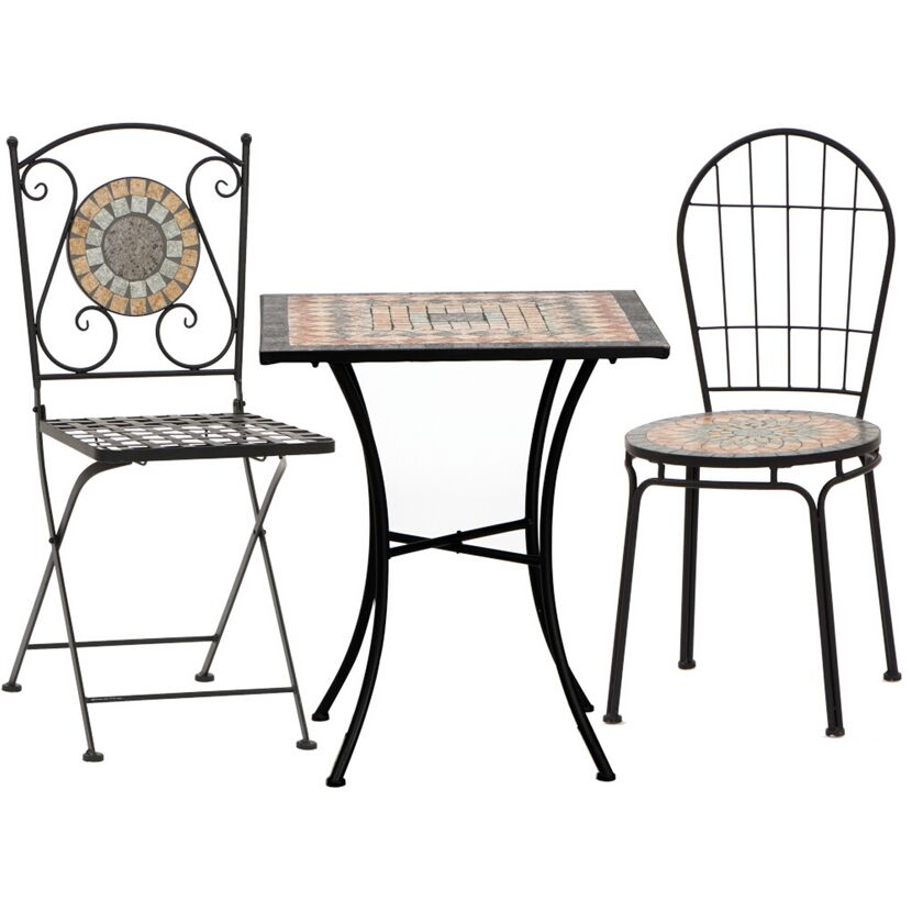 Gartenstuhl 'Prato' stapelbar Stahl schwarz 43 x 93,5 x 49 cm