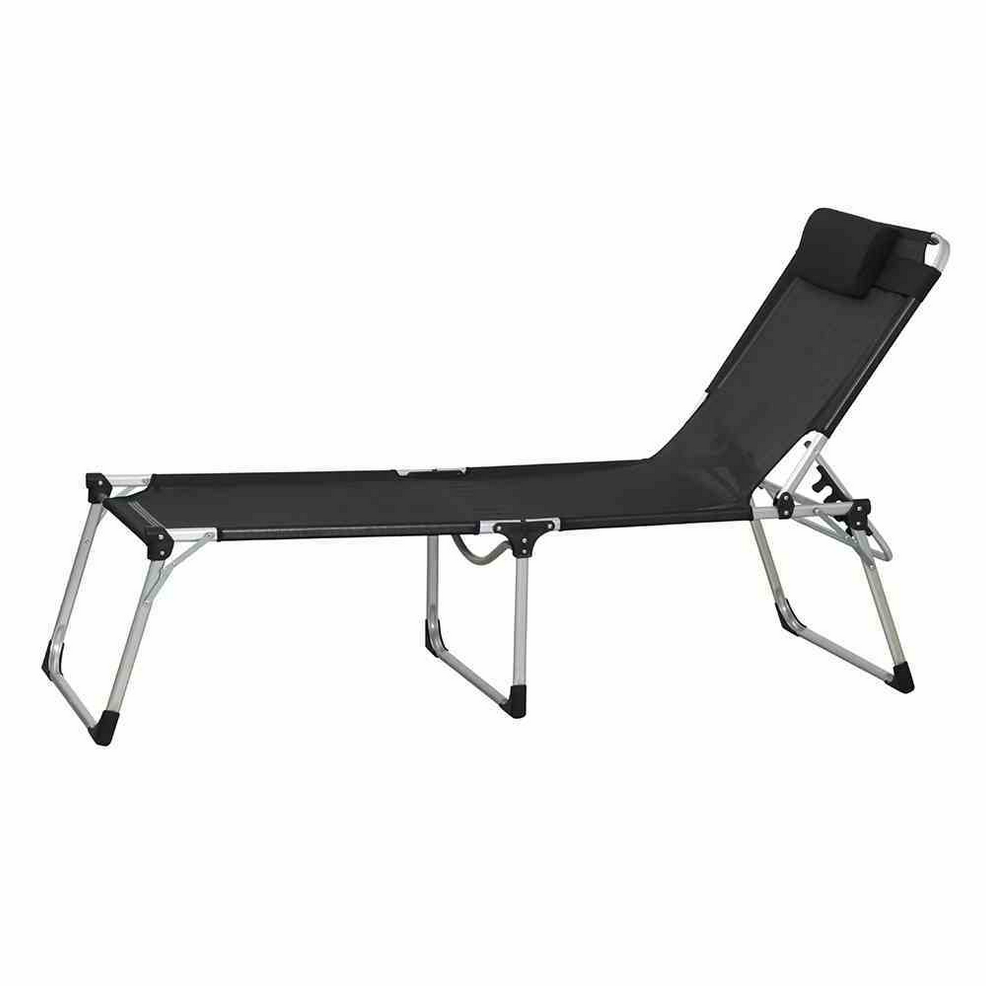 Sonnenliege 'Sole' klappbar schwarz 69,5 x 105 x 226 cm