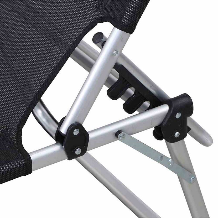 Sonnenliege 'Sole' klappbar schwarz 69,5 x 105 x 226 cm