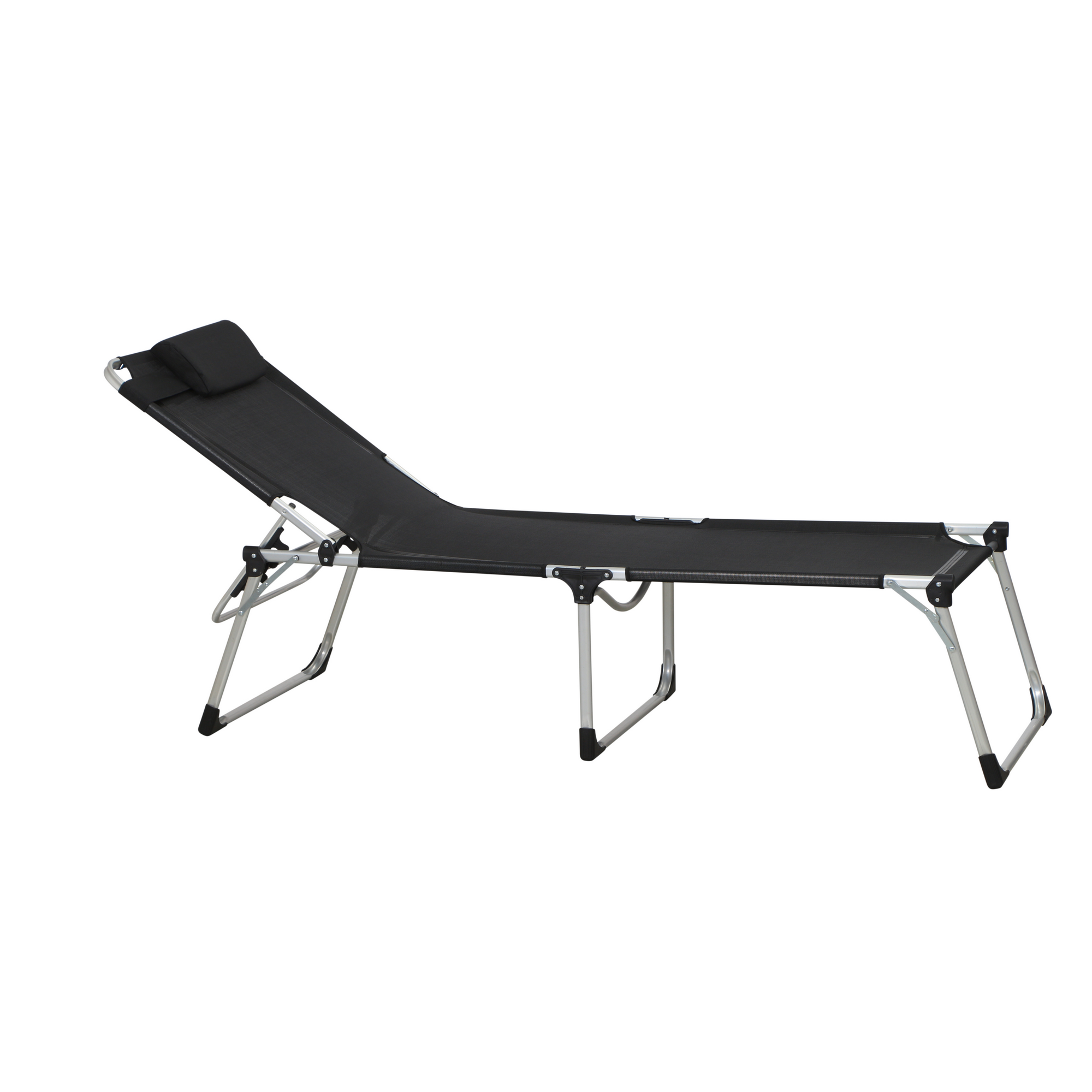 Sonnenliege 'Sole' klappbar schwarz 69,5 x 105 x 226 cm