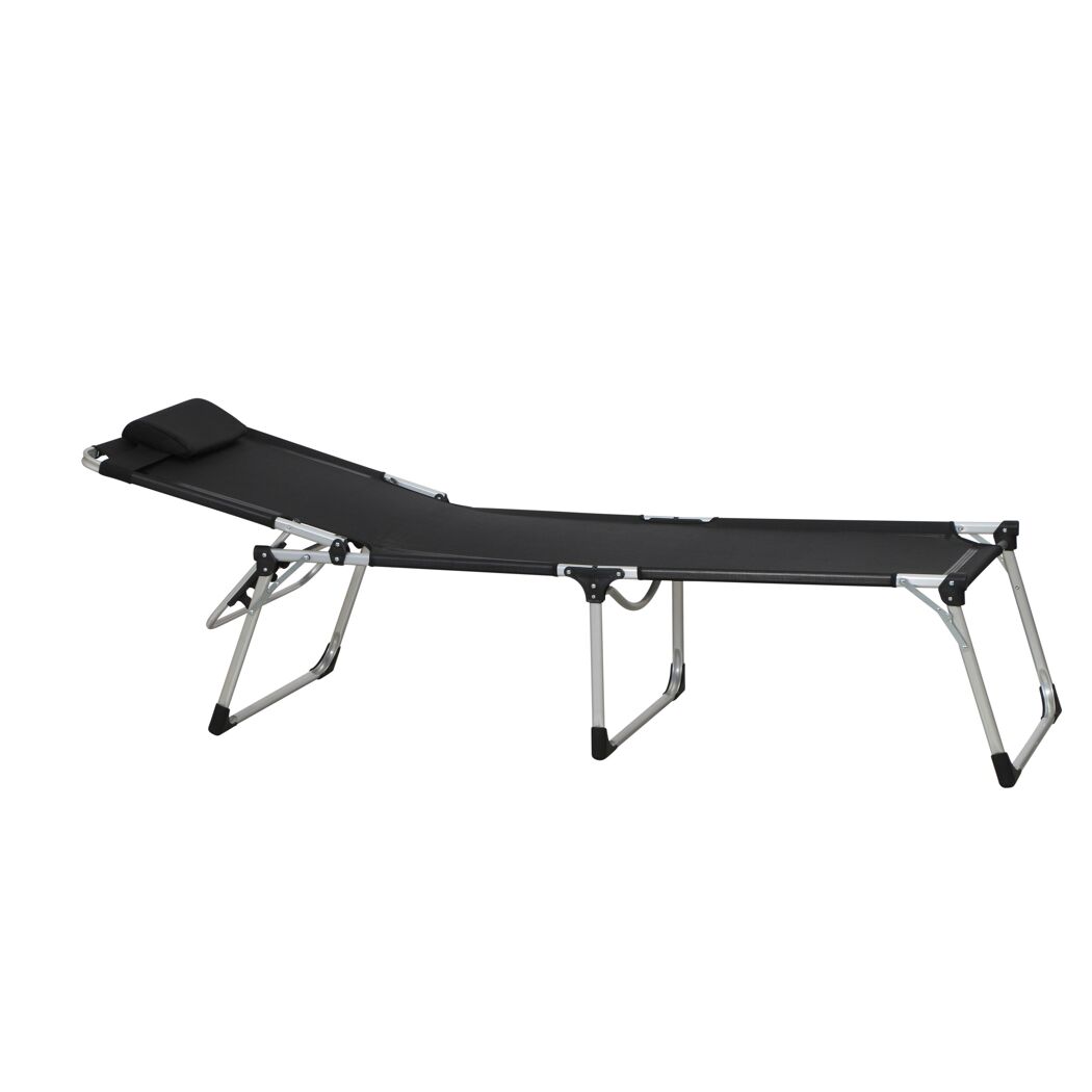 Sonnenliege 'Sole' klappbar schwarz 69,5 x 105 x 226 cm