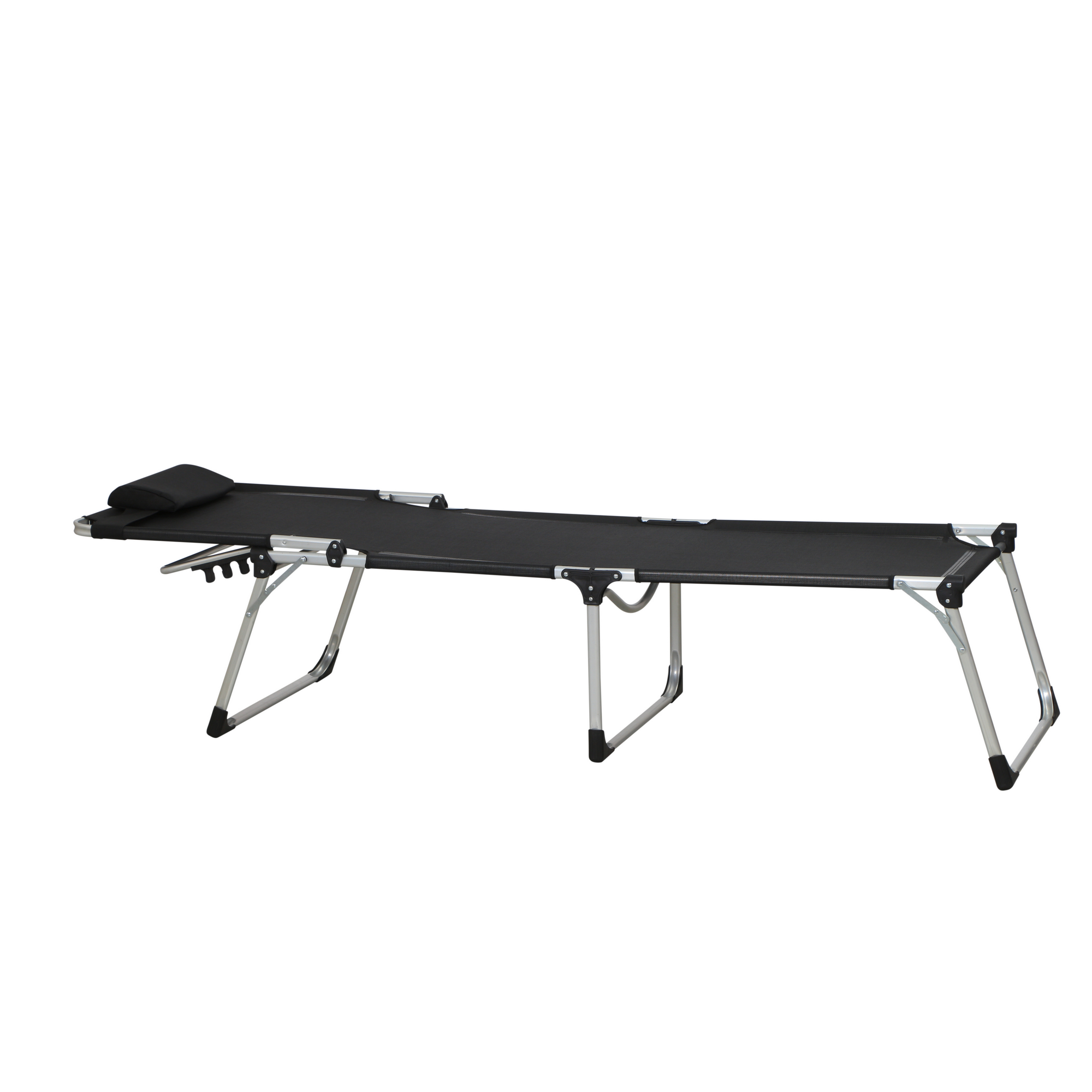 Sonnenliege 'Sole' klappbar schwarz 69,5 x 105 x 226 cm