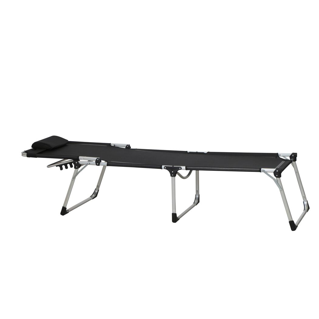 Sonnenliege 'Sole' klappbar schwarz 69,5 x 105 x 226 cm