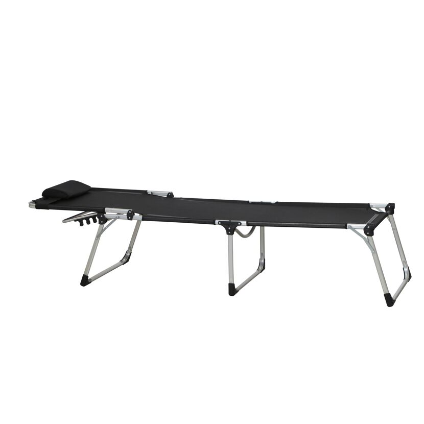 Sonnenliege 'Sole' klappbar schwarz 69,5 x 105 x 226 cm