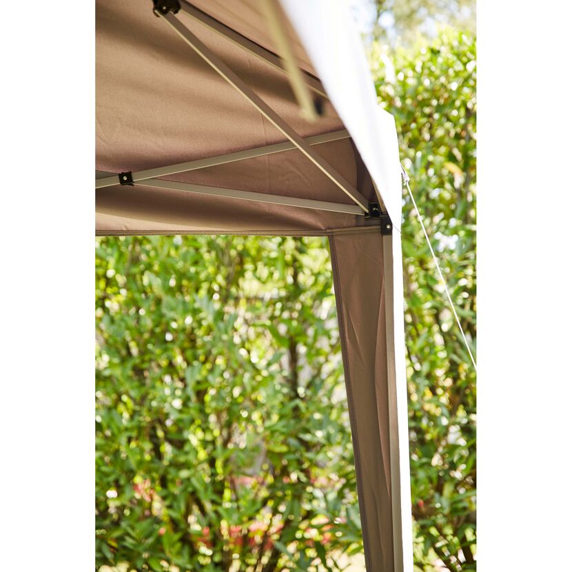 Pavillon Starter 3x3 m Stahl grau, Detailansicht der Konstruktion