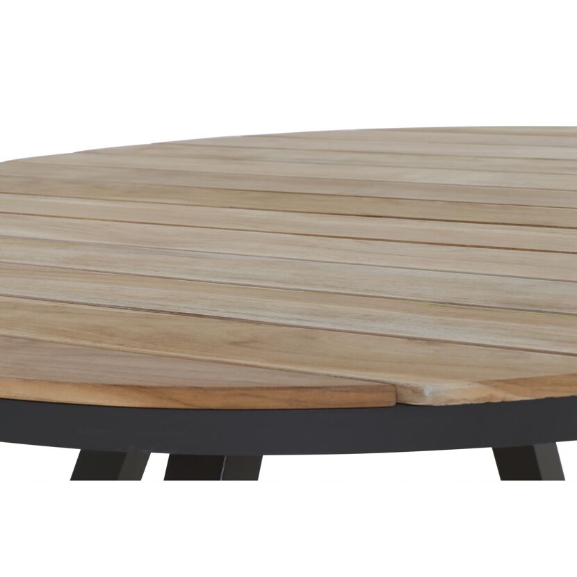 Gartentisch 'Zurigo' Aluminium/Teakholz Ø 130 x 74 cm