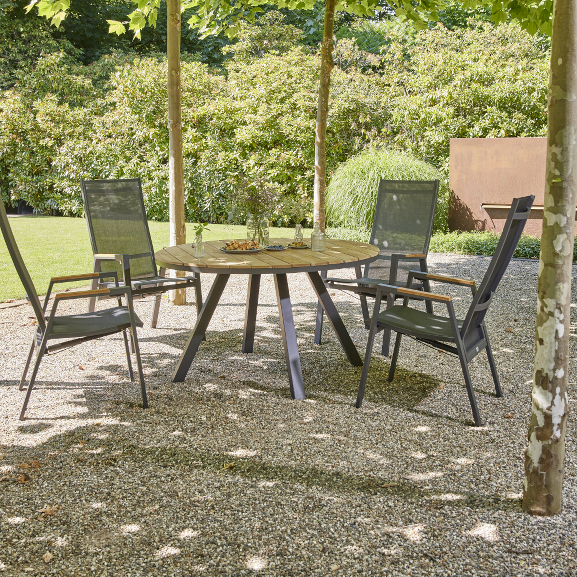 Gartentisch 'Zurigo' naturfarben Ø 130 cm