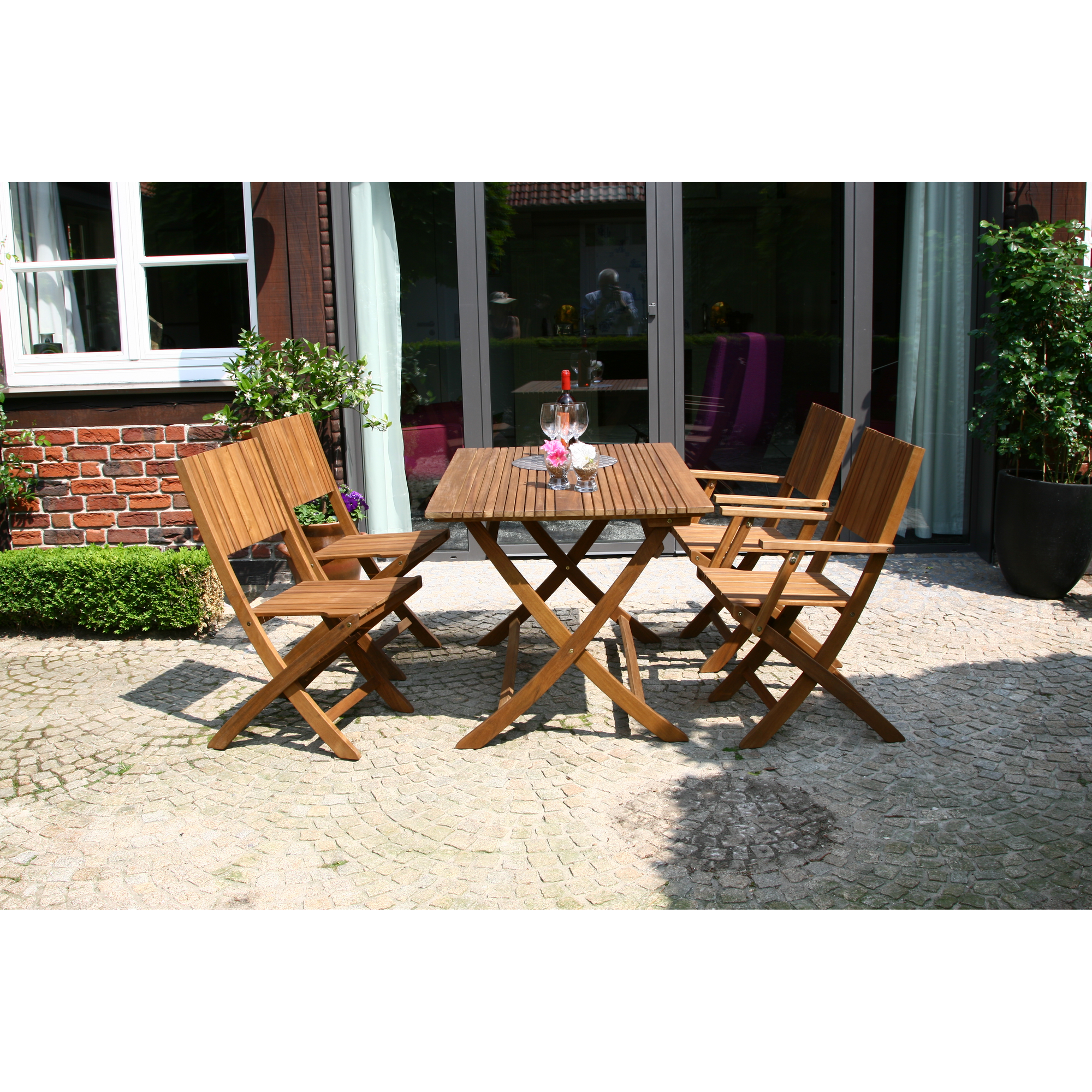 Gartentisch 'Falun' braun klappbar 120 x 80 x 74 cm