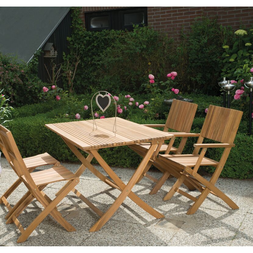 Gartentisch 'Falun' klappbar Akazienholz 80 x 73,5 x 120 cm