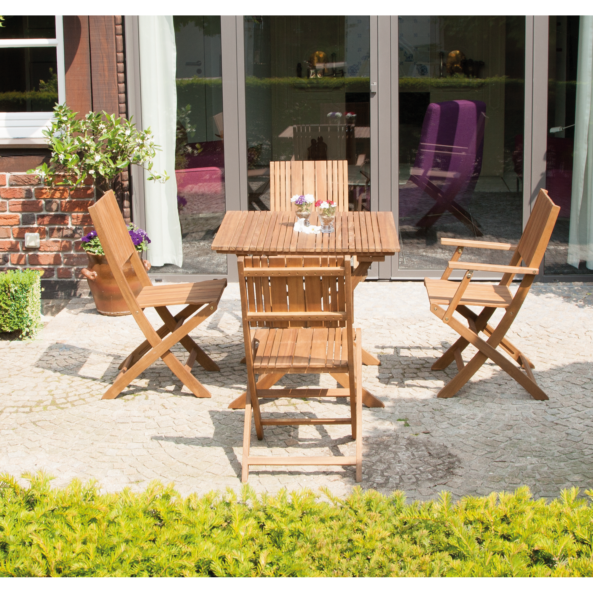 Gartentisch 'Falun' braun klappbar 80 x 80 x74 cm