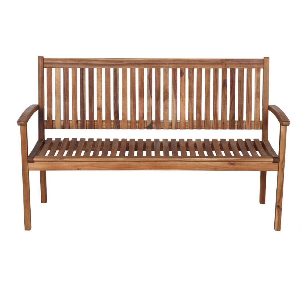 Gartenbank 'Paleros' 3-Sitzer Akazienholz braun 150 x 92,5 x 62 cm