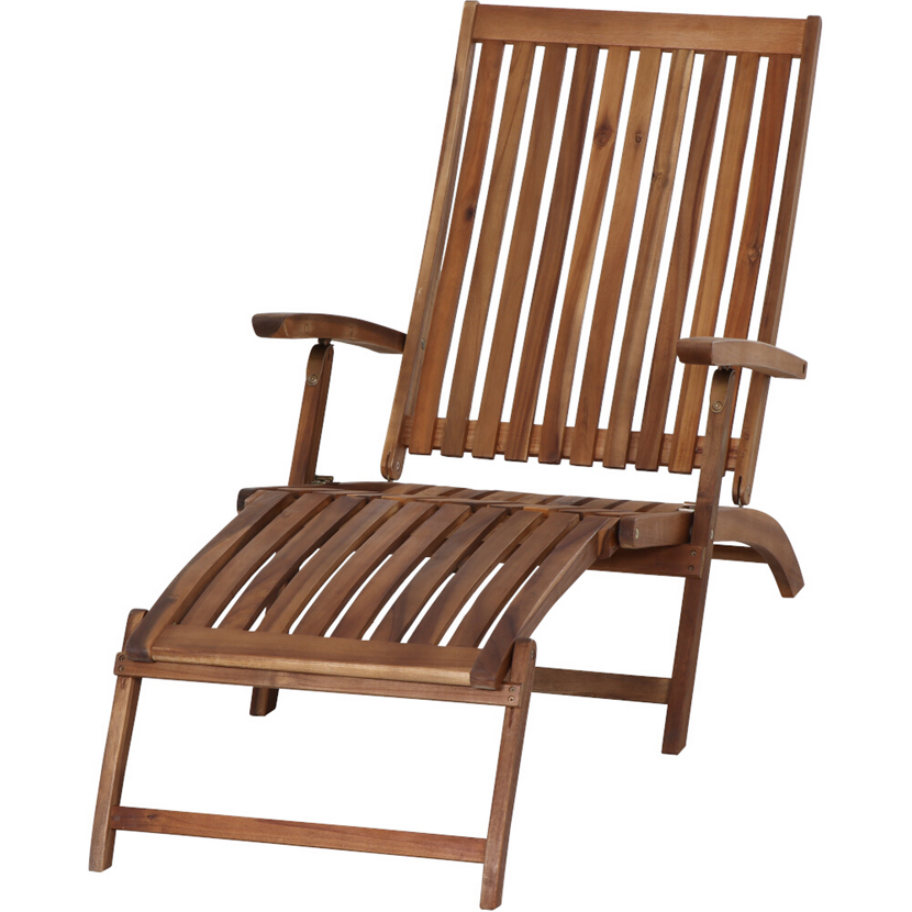 Liegestuhl 'Paleros' klappbar Akazienholz braun 60 x 90 x 147 cm