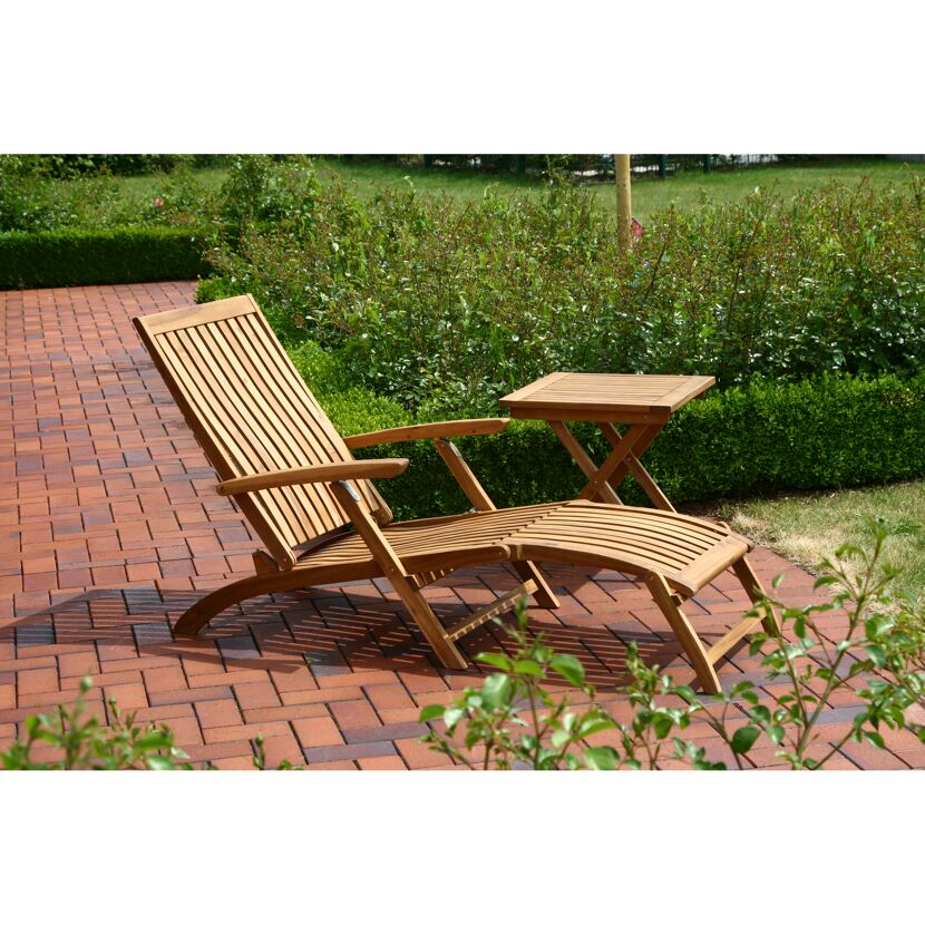 Liegestuhl 'Paleros' klappbar Akazienholz braun 60 x 90 x 147 cm