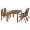 Gartenmöbel-Set: Tisch und vier Stühle aus Holz
