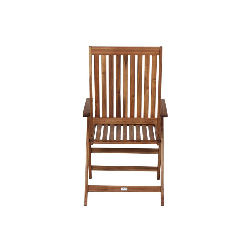 Brauner Klappsessel von hinten