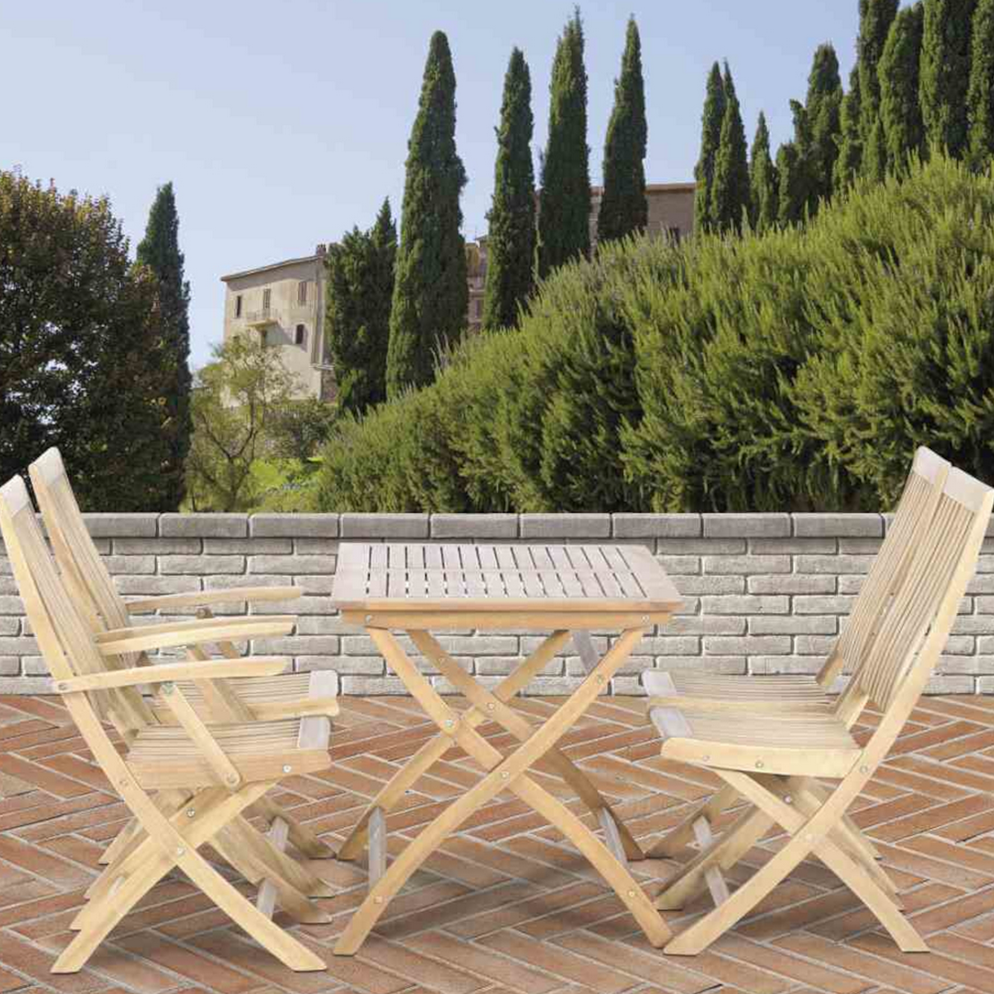 Klappsessel 'Paleros' natur 65 x 53,5 x 97 cm