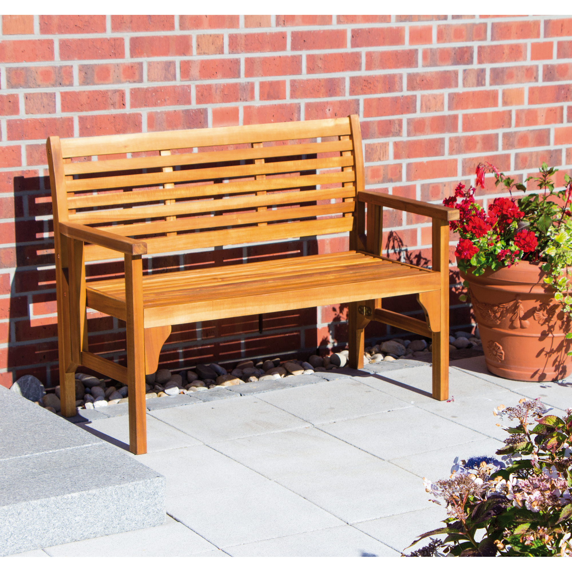 Gartenbank 'Lovera' natur 59,5 x 120 x 90 cm