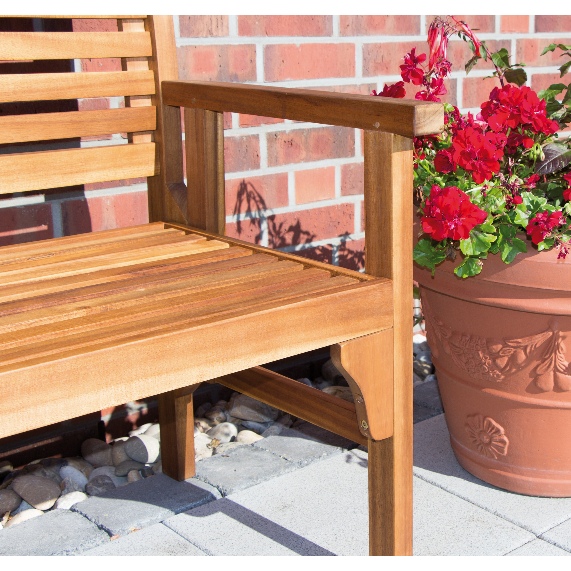 Gartenbank 'Lovera' natur 59,5 x 120 x 90 cm