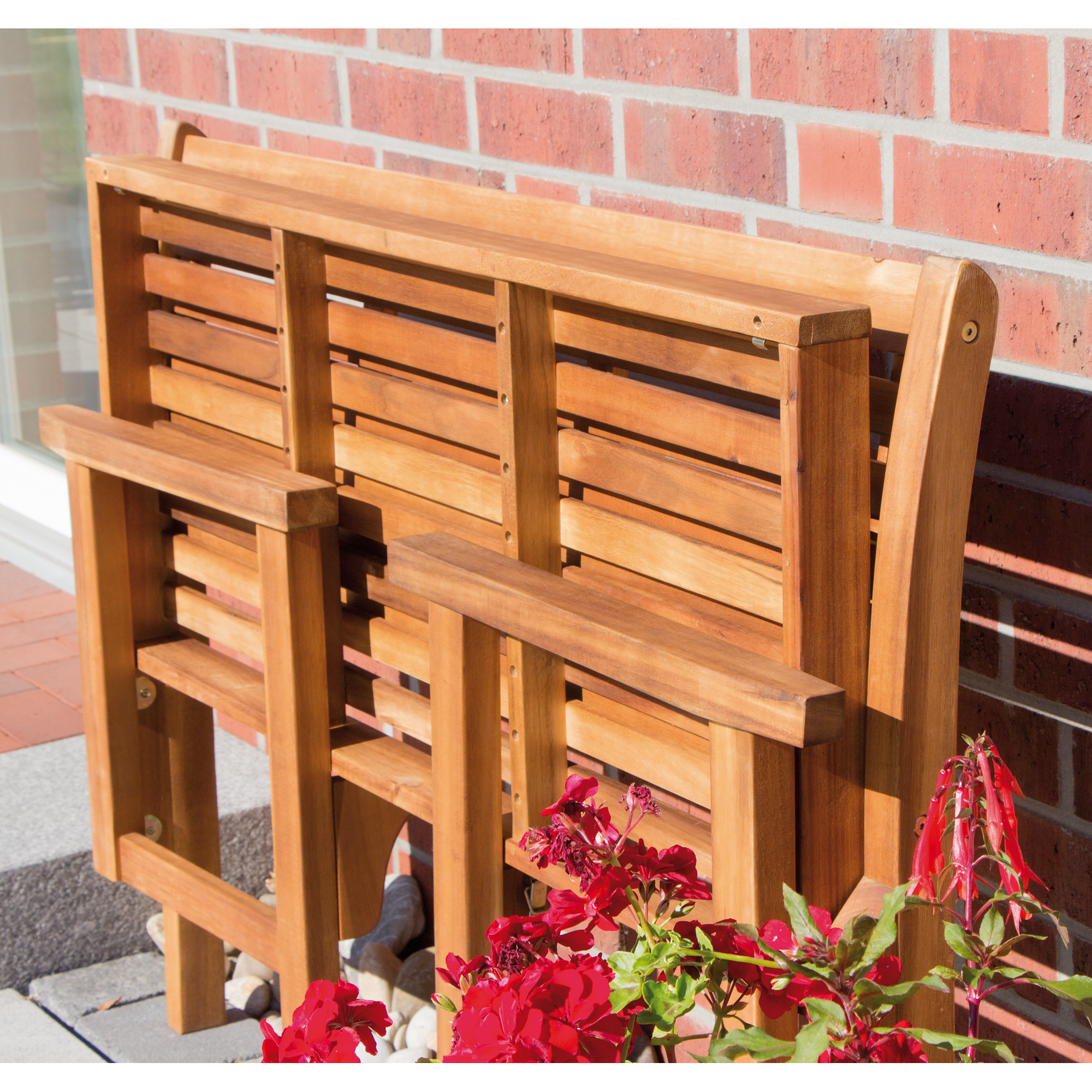 Gartenbank 'Lovera' natur 59,5 x 120 x 90 cm