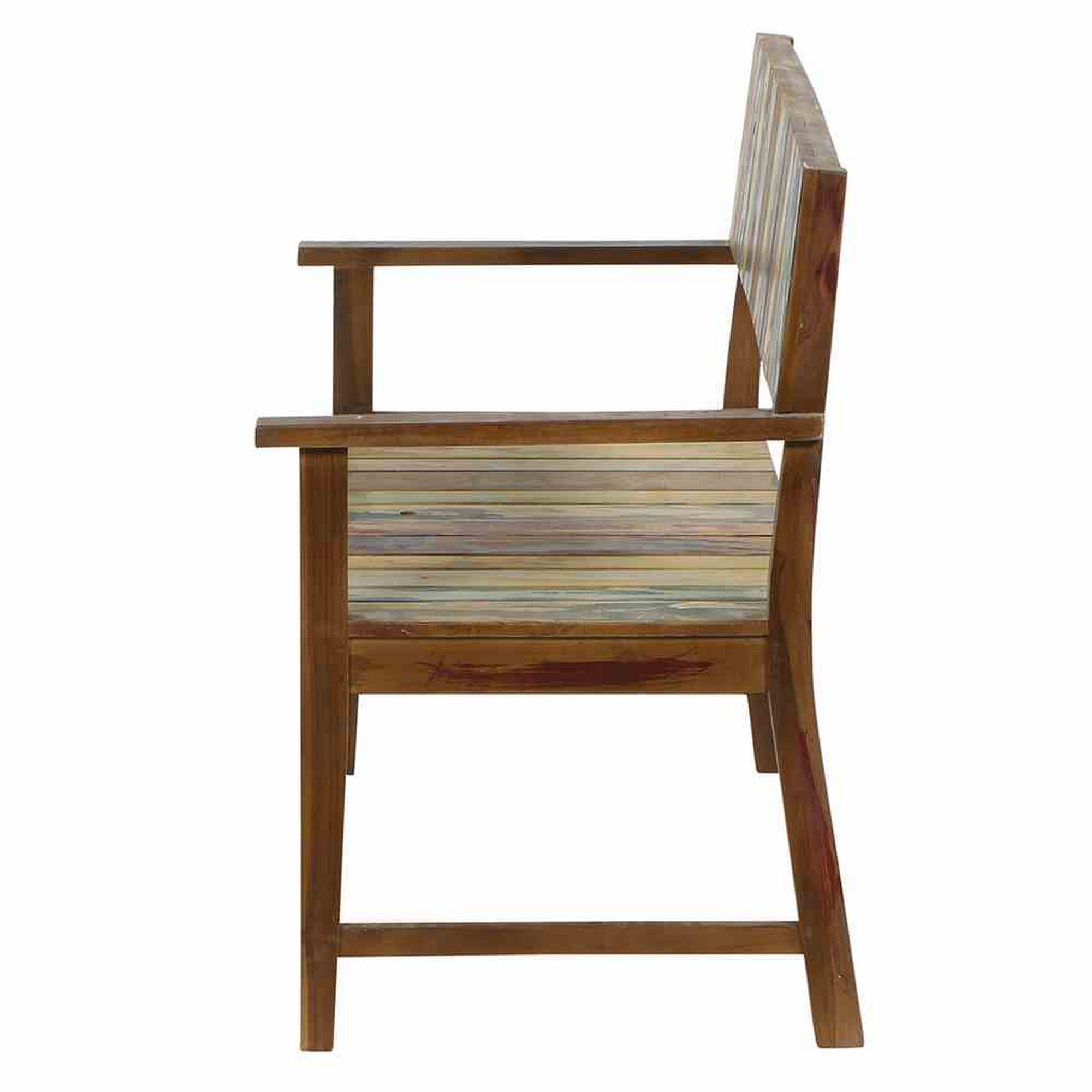 Gartenbank 'Palu' 2-Sitzer Teakholz braun 124 x 90 x 57 cm