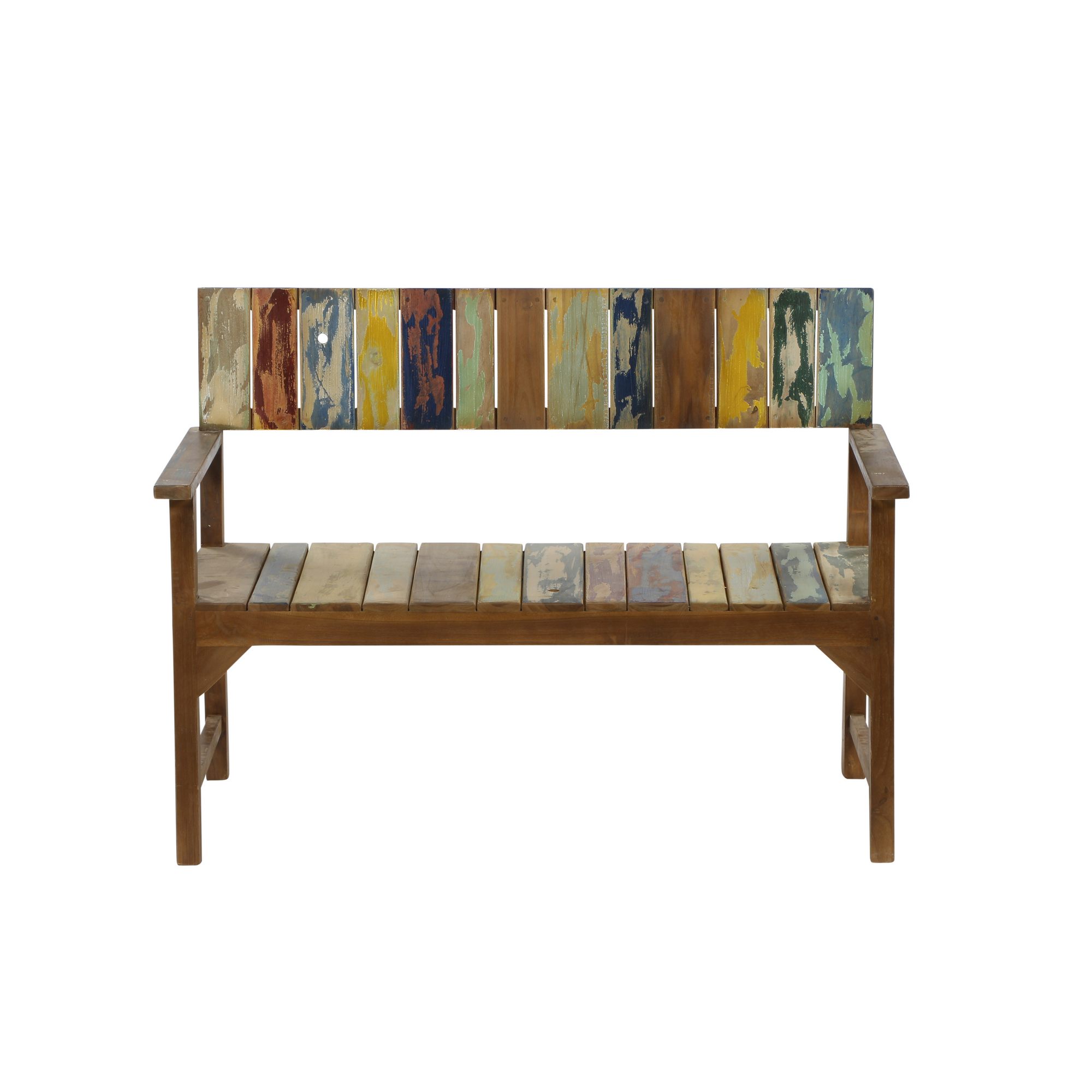 Gartenbank 'Palu' 2-Sitzer Teakholz braun 124 x 90 x 57 cm