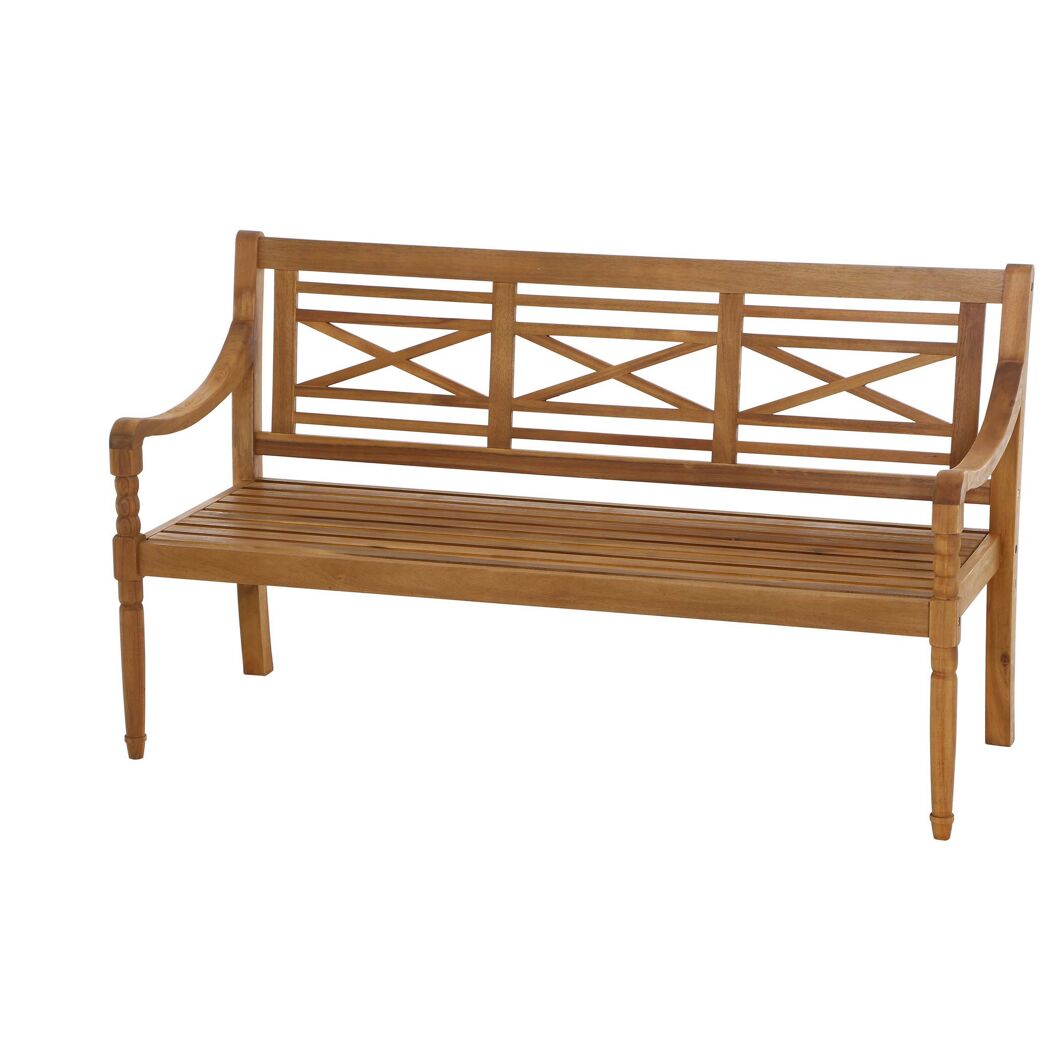 Gartenbank aus Holz mit Armlehnen