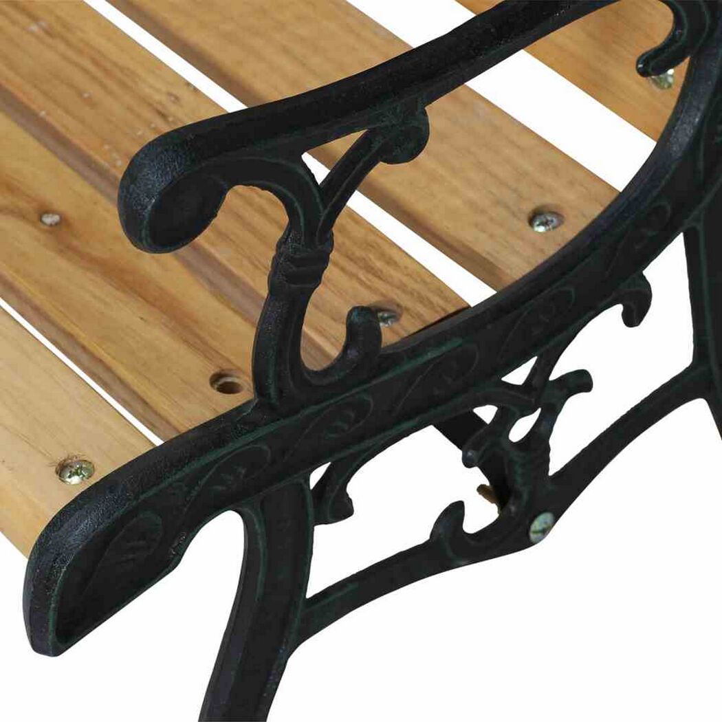 Gartenbank für Kinder 'Zoo-Park' 2-Sitzer Metall/Holz hellbraun 84 x 52,5 x 41 cm