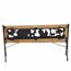 Gartenbank für Kinder 'Zoo-Park' 2-Sitzer Metall/Holz hellbraun 84 x 52,5 x 41 cm