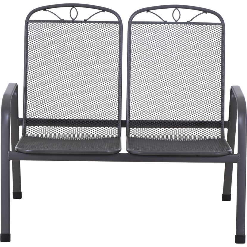 Gartenbank 'Elda' 2-Sitzer Stahl anthrazit 65 x 94 x 107,5 cm