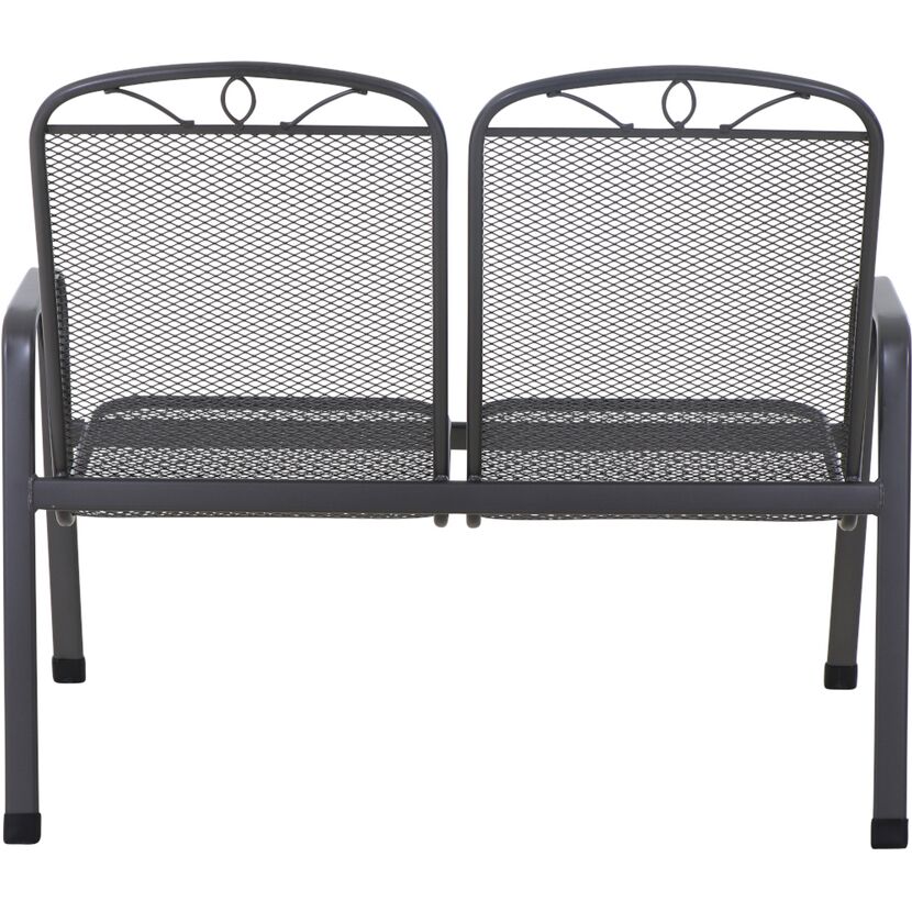 Gartenbank 'Elda' 2-Sitzer Stahl anthrazit 65 x 94 x 107,5 cm