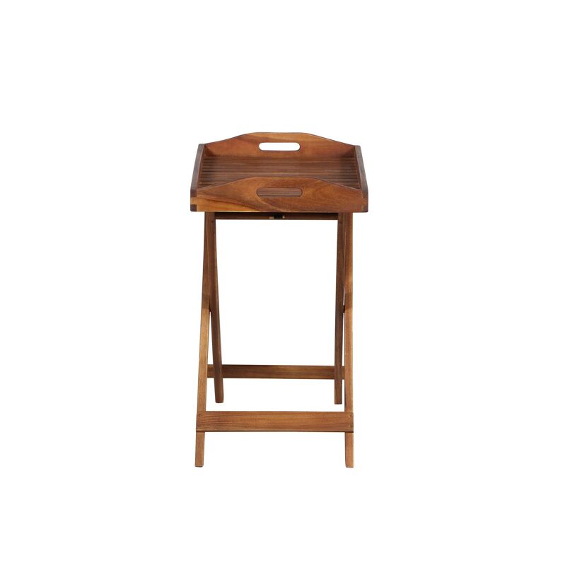 Klappbarer Beistelltisch aus Holz mit Tablett