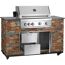 Gasgrill mit Steinfassade und Schubladen