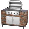 Gasgrill mit Steinen verkleidet