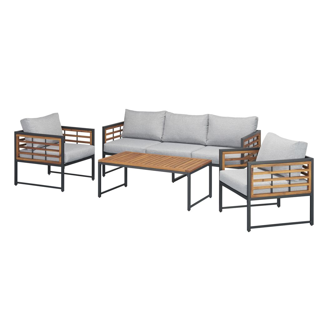 Gartenmöbelset Lorena, 4-teilig, mit Sofa, zwei Sesseln und einem Tisch.