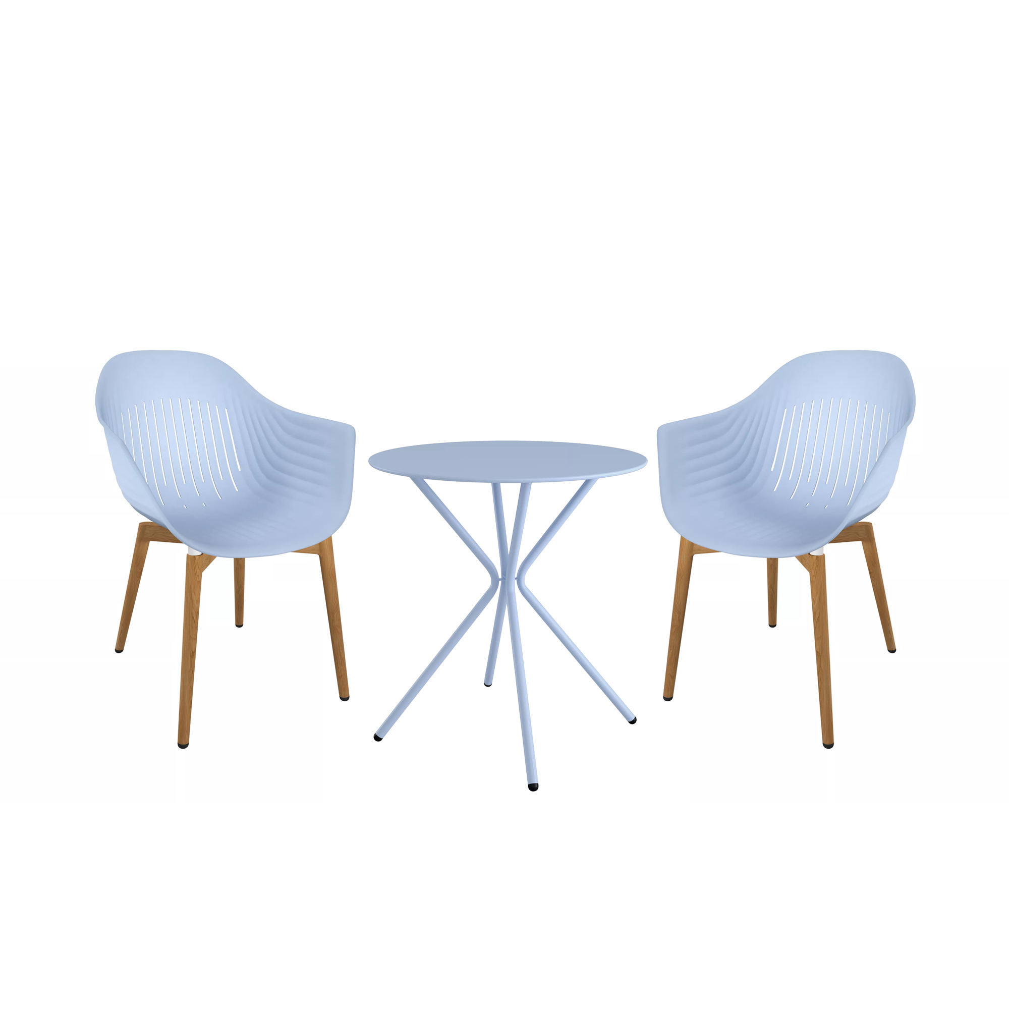 Balkonmöbelset 'Alva' Stahl braun 3-teilig