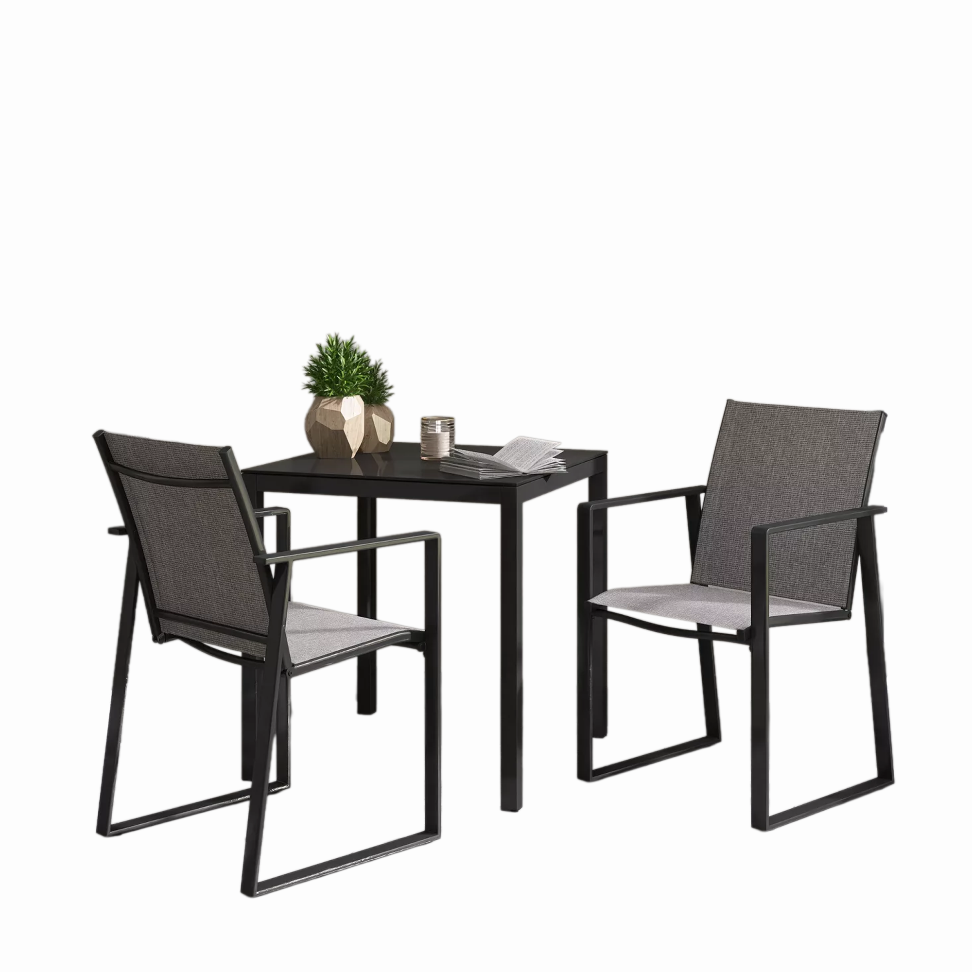 Balkonmöbelset 'Nikola' Stahl schwarz 3-teilig